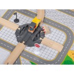 Set trenulete cu baterie cu sunete si lumini garaj masinute si trenulete cu 3 nivele Heliport Station